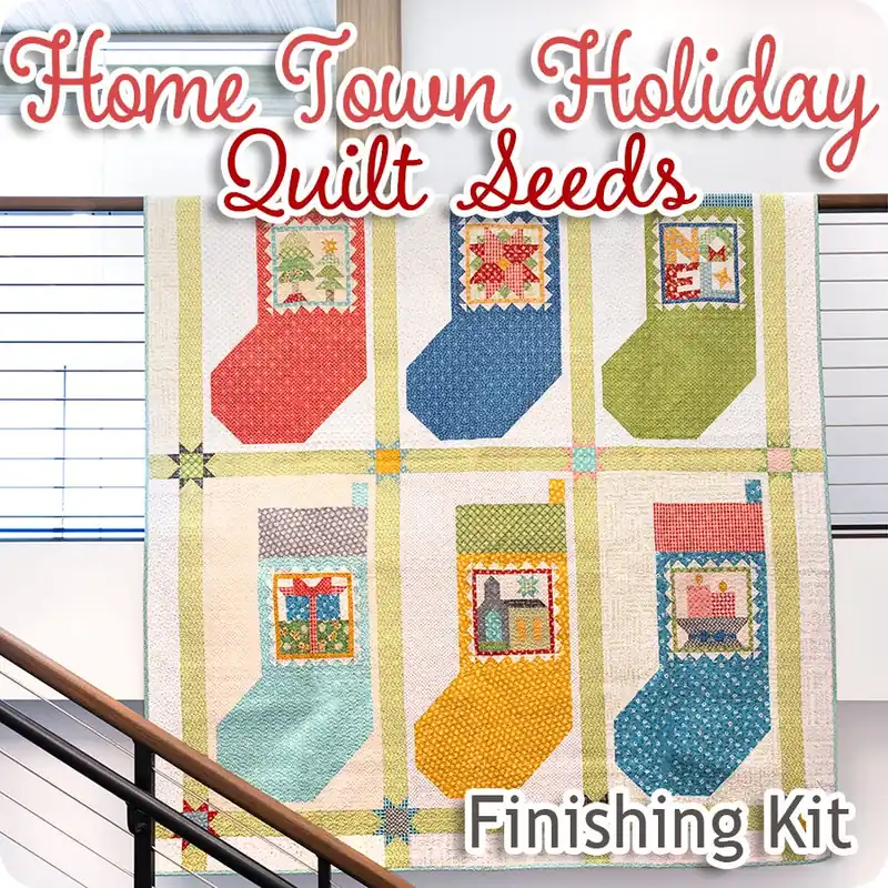 Viral Home Town Holiday Quilt Seeds Quilt Finishing Kit | Featuring Home Town Holiday by Lori Holt