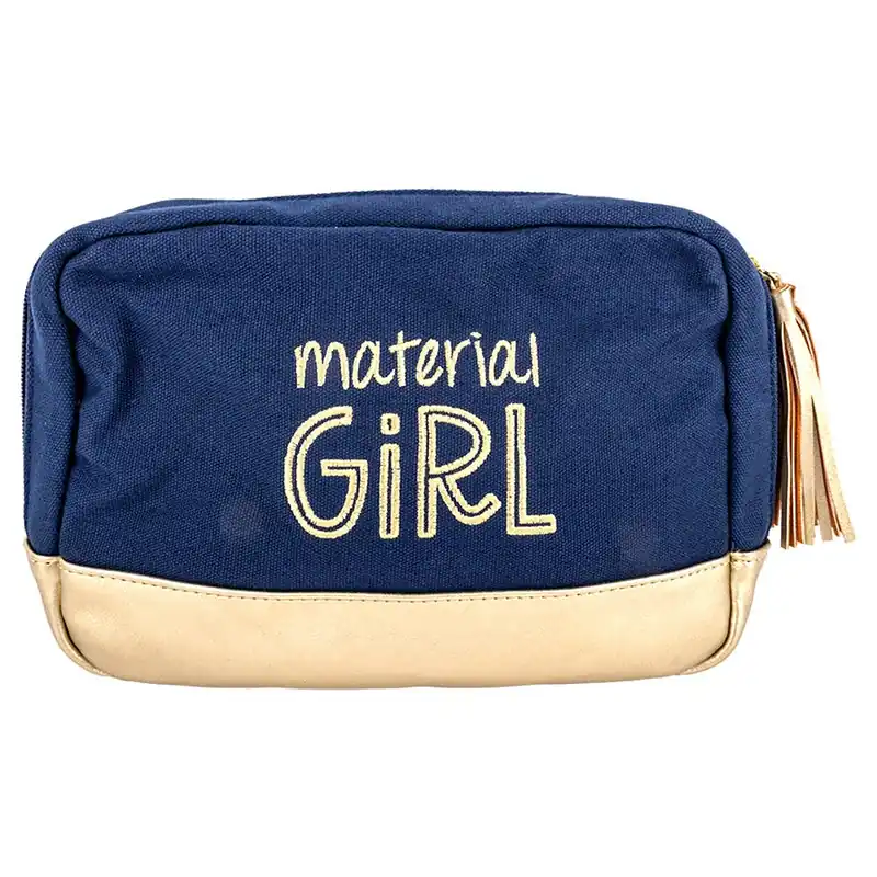 Navy Material Girl Cabana Bag | Viv & Lou #M235VL-NAVY-MATGRL Fresh Stock
