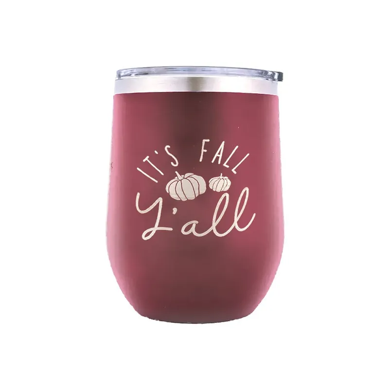 12oz Garnet Fall Y'all Tumbler | Wholesale Boutique #TWB12-FLYL-GAR Fresh Stock