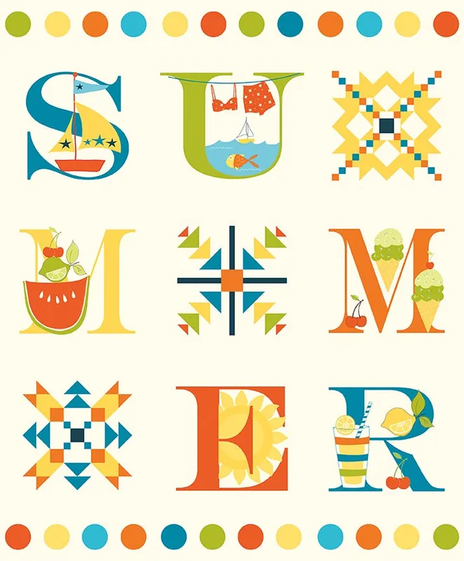 Next Day Delivery Here Comes the Sun Summer Quilt Panel | SKU# P14819-PANEL