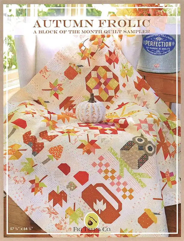 Crafted Autumn Frolic Sampler Block of the Month Quilt Pattern | Fig Tree & Co. #FTQ-1985B