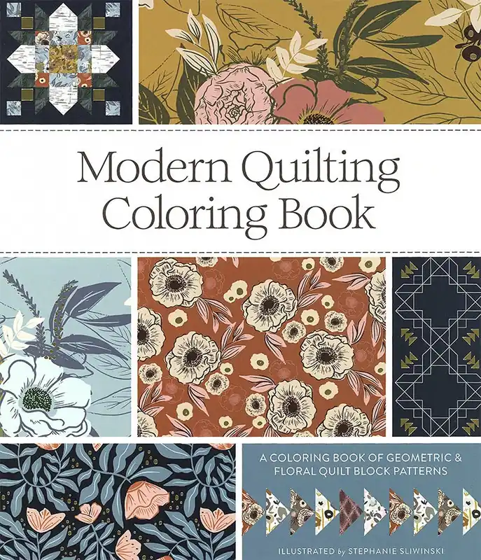 Fast Shipping Modern Quilting Coloring Book | Stephanie Sliwinski of Fancy That Design House #RH-3400