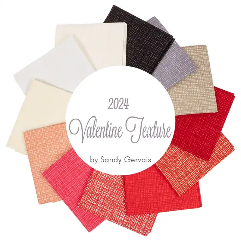 Shop Now Valentine Texture Fat Quarter Bundle | Sandy Gervais for Riley Blake Designs