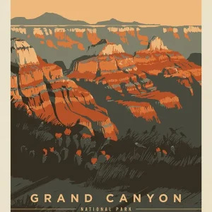 Wholesale National Parks Grand Canyon Poster Quilt Panel | SKU# PD15093-PANEL
