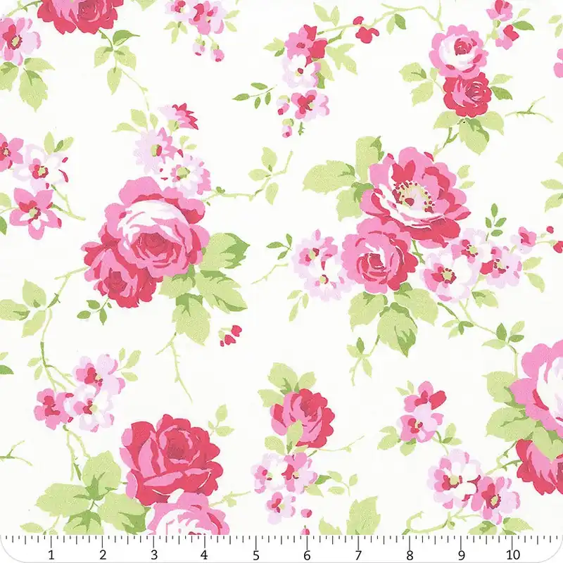 Top Pick Picnic Cream Blooms and Vines Yardage | SKU# TW15-CREAM