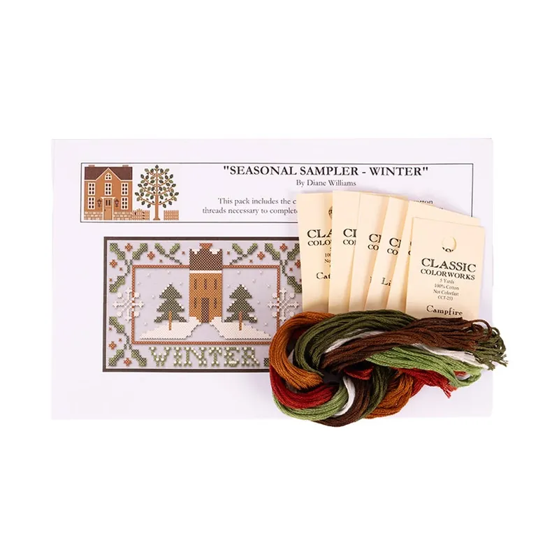 Seasonal Sampler - Winter Cross Stitch Pattern With Thread | Little House Needleworks Secure Checkout