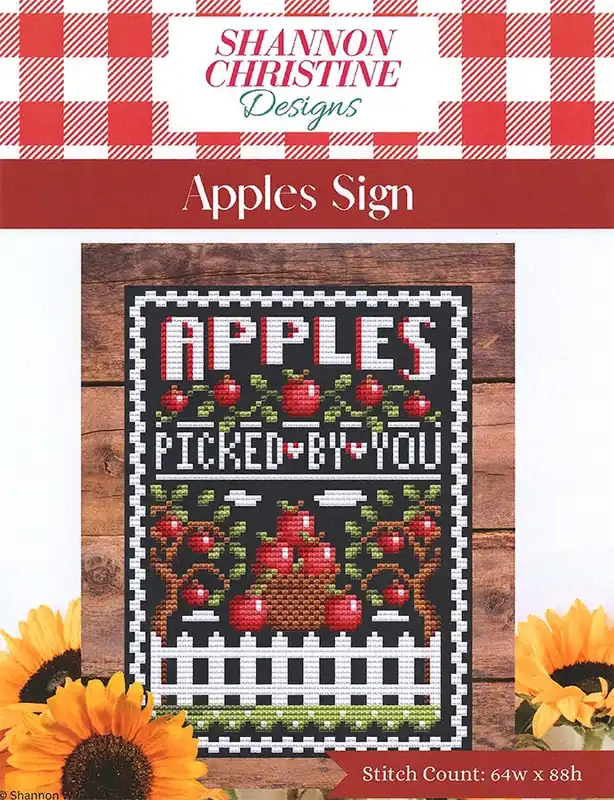 Reduced Price Apples Sign Cross Stitch Pattern | Shannon Christine Designs