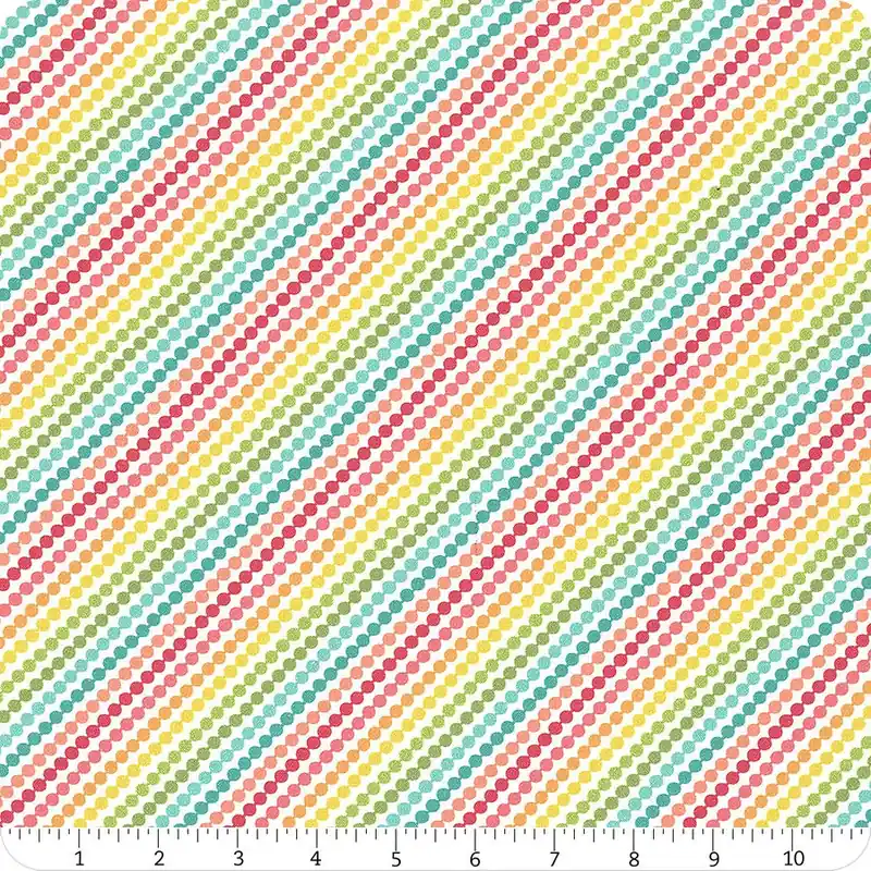 Don’t Miss Out Market Street Cream Rainbow Stripes Yardage | SKU# C14122-CREAM