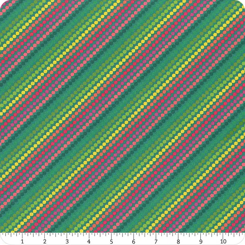 Super Sale Market Street Teal Rainbow Stripes Yardage | SKU# C14122-TEAL