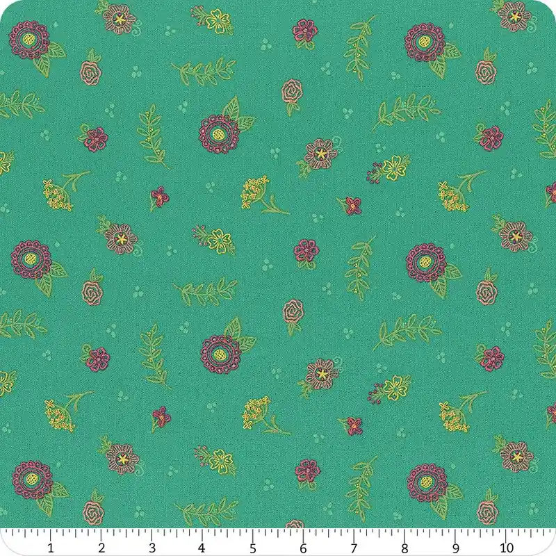 Buy Direct Market Street Teal Embroidery Yardage | SKU# C14126-TEAL