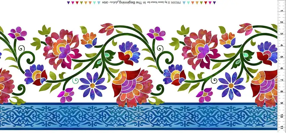 Trusted Brand Prism White Border Print Digitally Printed Yardage | SKU# 20JYQ-1