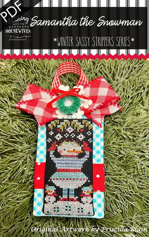 Samantha the Snowman Downloadable PDF Cross Stitch Pattern | Stitching with the Housewives Sassy Strippers Series Super Sale
