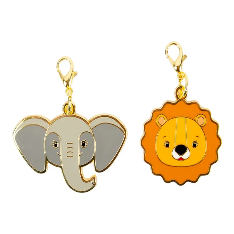 Set of Two Elephant & Lion Sew Cute Zipper Charms | Cathe Holden for Moda #CH150 Free Shipping