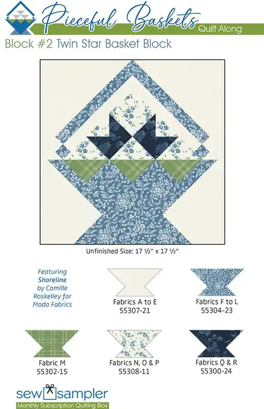 2024 Block #2 Pieceful Baskets Quilt Along Quilt Card | Sew Sampler Fat Quarter Shop Exclusive Cheap