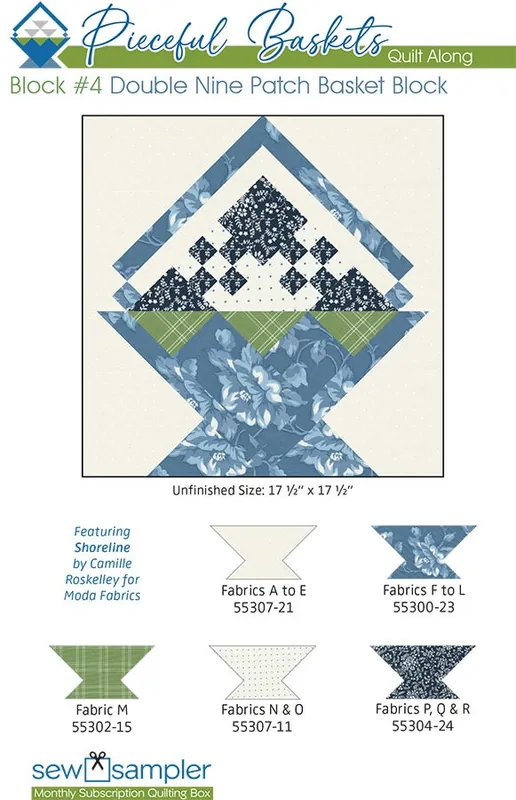 2024 Block #4 Pieceful Baskets Quilt Along Quilt Card | Sew Sampler Fat Quarter Shop Exclusive Best Price