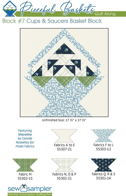 Buy Direct 2024 Block #7 Pieceful Baskets Quilt Along Quilt Card | Sew Sampler Fat Quarter Shop Exclusive
