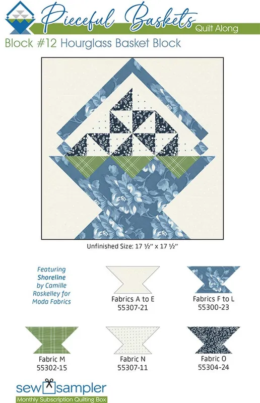 Super Sale 2024 Block #12 Pieceful Baskets Quilt Along Quilt Card | Sew Sampler Fat Quarter Shop Exclusive