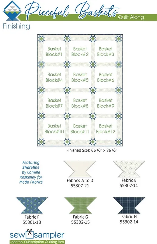 2024 Finishing Pieceful Baskets Quilt Along Quilt Card | Sew Sampler Fat Quarter Shop Exclusive Exclusive Offer