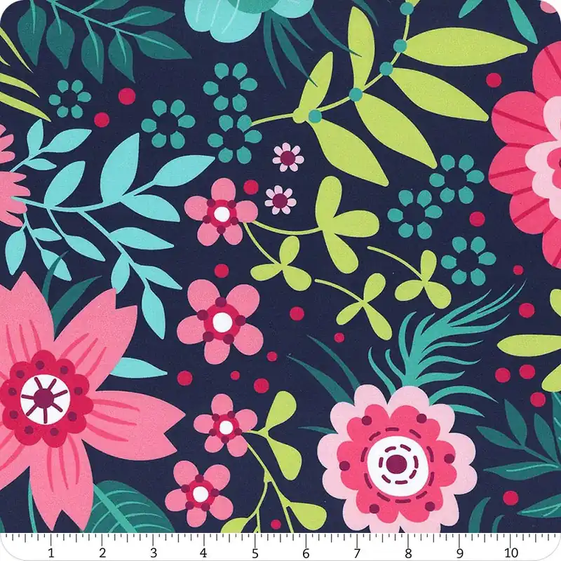 Secret Garden Navy Wallflowers 108" Wide Yardage | SKU# 13693W-11 One Day Deal