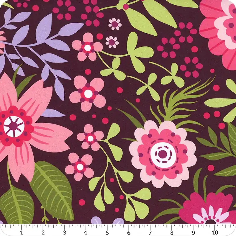 Secret Garden Aubergine Wallflowers 108" Wide Yardage | SKU# 13693W-86 Best Price