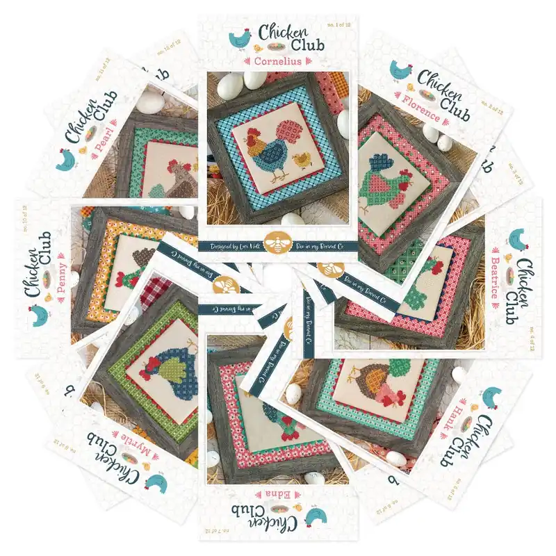 Final Sale Chicken Club Cross Stitch Pattern Set | Lori Holt of Bee in my Bonnet