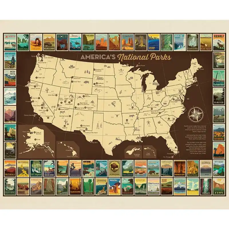 Direct From Factory National Parks Poster Digitally Printed Quilt Panel | SKU# P9157-POSTER