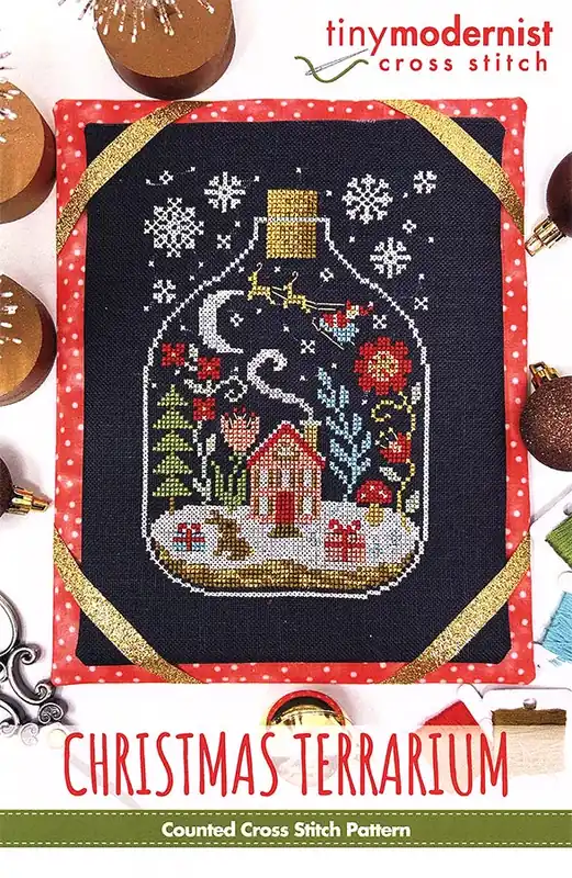 Christmas Terrarium Cross Stitch Pattern | Tiny Modernist Exclusive Offer