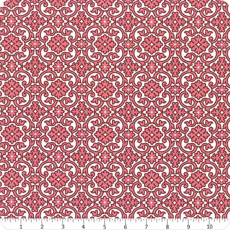 Hot Deal Flowerhouse Softly Red Damask Yardage | SKU# 21703-3