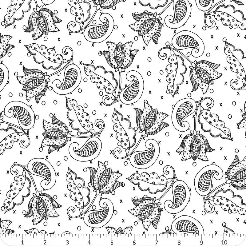 All My Heart White Valentine Tulips Yardage | SKU# C14138-WHITE No Minimum Order